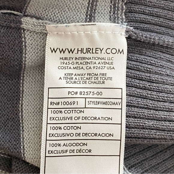 Hurley Mens 100% cotton striped sweater - Picture 4 of 4